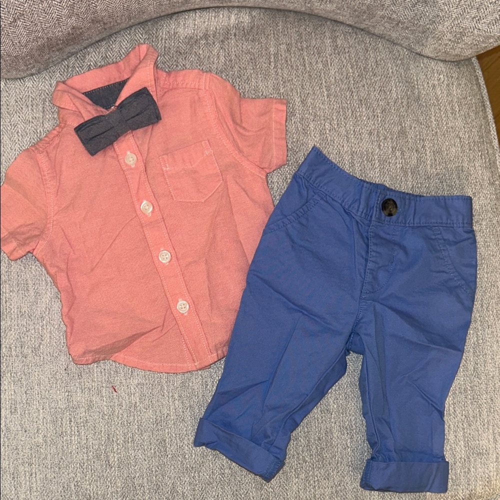 Old Navy Set with Bow Tie (Top 0-3M, Bottoms 3-6M)
